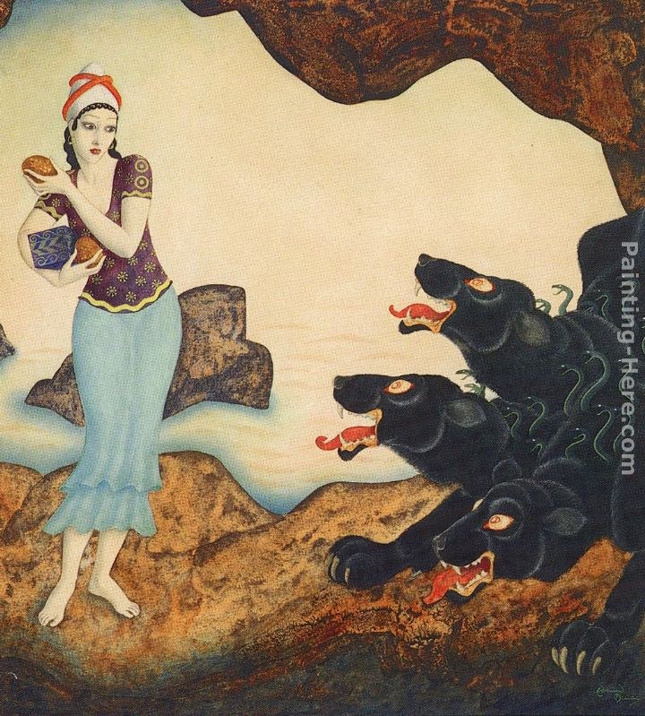 Edmund Dulac Psyche and Cerberus